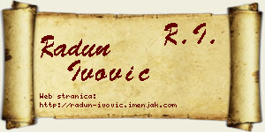 Radun Ivović vizit kartica